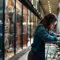 Lyra her daemon Pantalaimon and the alethiometer in the Pitt Rivers Museum, His Dark Materials, BBC One