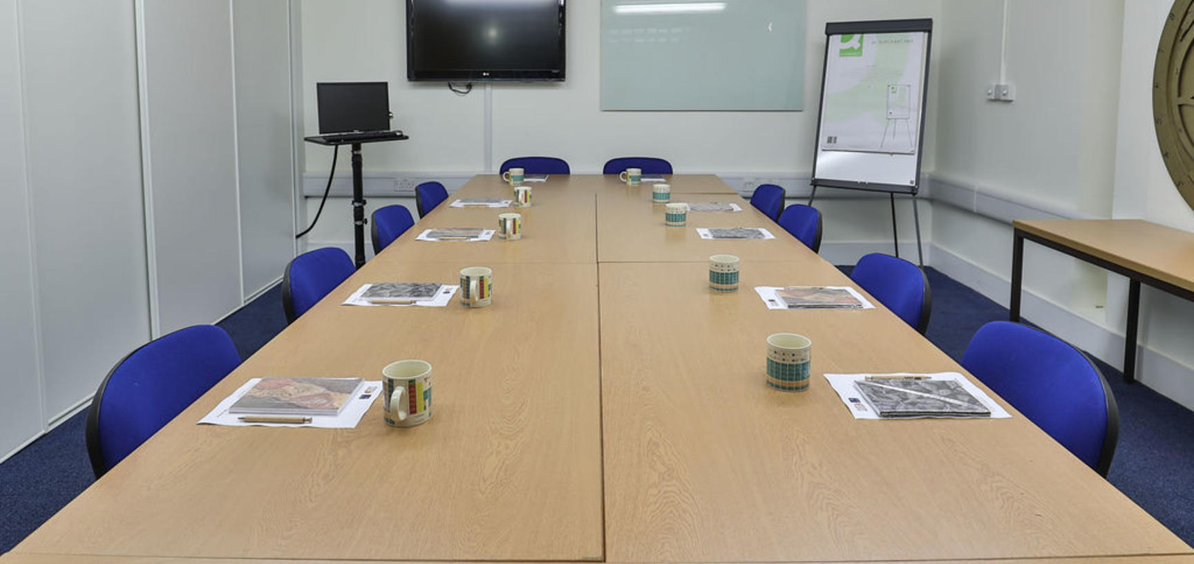 The Seminar Room in a boardroom layout.