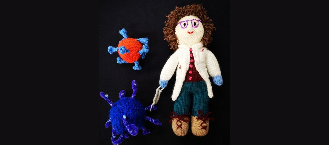 Collecting COVID - Knitted dolls & viruses