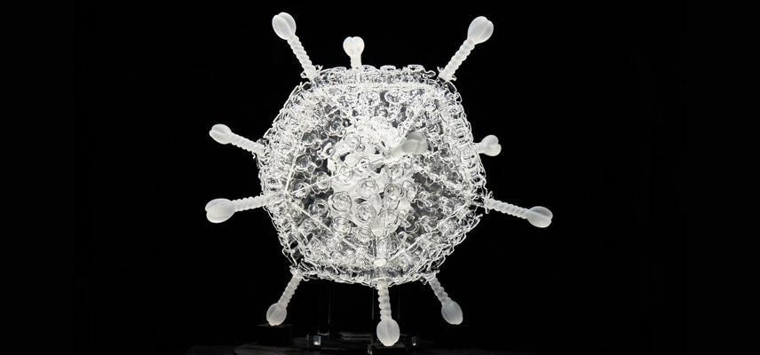 Luke Jerram COVID-19 vaccine glass sculpture (single nanoparticle)
