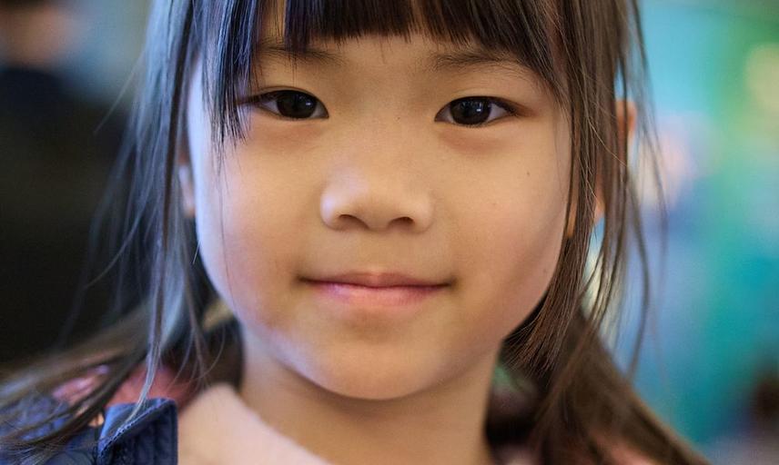 Young girl enjoying the museum