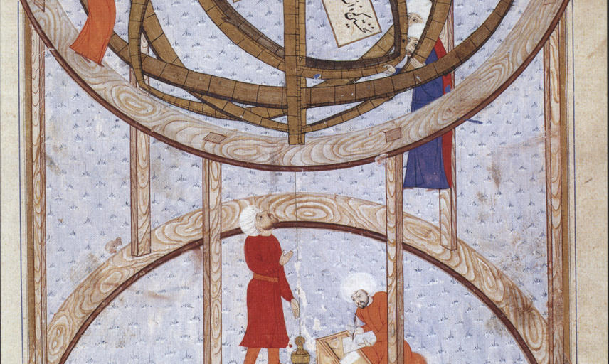 Rings of Heaven talk: First image astronomers are conducting observations using a 5 3 metre armillary sphere in the late 16th century Istanbul observatory