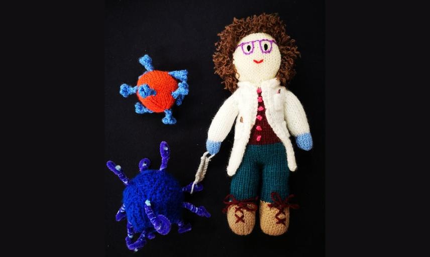 Collecting COVID - Knitted dolls & viruses