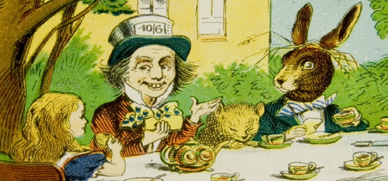 13 Alice Magic Lantern Slides Mad Hatter's Tea Party 1800x840px 13 Alice Magic Lantern Slides Mad Hatter's Tea Party 1800x840px