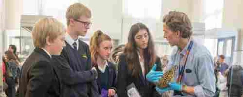 Secondary school workshop in Top Gallery with astrolabe and Learning Producer Chris Parkin