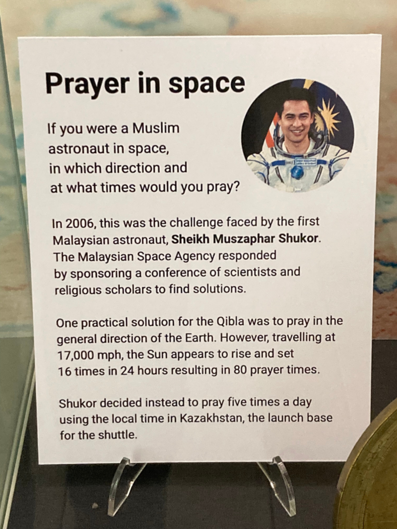 Prayer display: Prayer in space