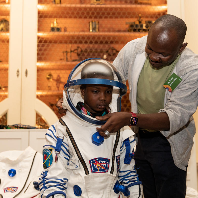 Getting ready to explore space at the My Place, My Science Museum sharing event, May 2025