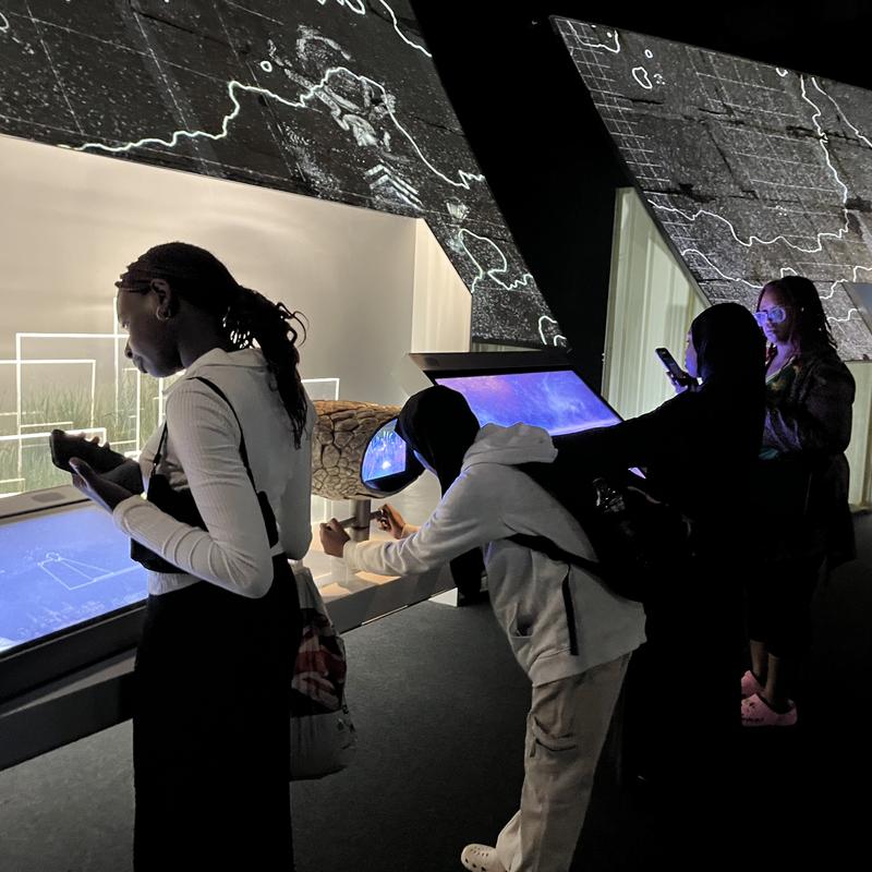 In the exhibition hall at Jodrell Bank