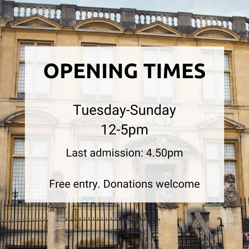 Opening Times Tuesday-Sunday, 12-5pm. Last admission: 4.45pm. Free entry. Donations welcome