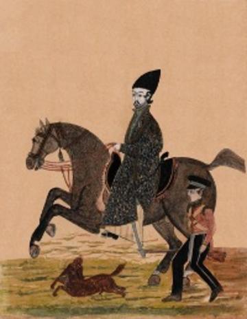 An Afghan Sirdar [officer] and a British soldier, 1841 (c) Watercolour on Oriental paper, by an Afghan artist.  National Army Museum, NAM 1983-07-11 