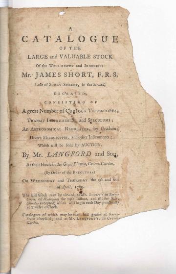 Auction catalogue page fragment