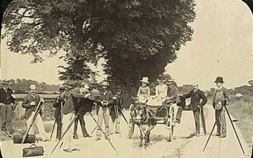 From Cameras exhibition: a lantern slide of an outing of the Oxford Photographic Society, 1890