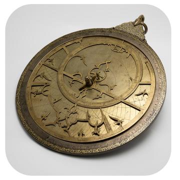 37148 Astrolabe with Lunar Mansions, by Abd al-Karim, Jazira (Mesopotamia)?, 1227/8 (round-edged square)