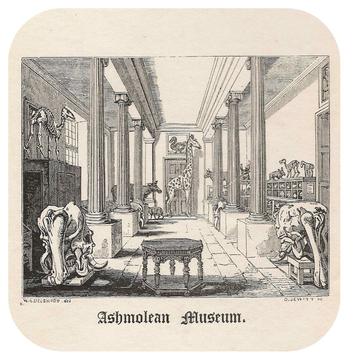 Pencil Drawing (Framed) of the Middle Gallery of the Ashmolean Museum, Oxford, by W. A. Delamotte, c.1836 Pencil Drawing (Framed) of the Middle Gallery of the Ashmolean Museum, Oxford, by W. A. Delamotte, c.1836
