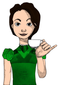 Alice in Typhoidland Alice holding teacup Alice in Typhoidland Alice holding teacup