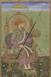 Painted portrait of Shah Jahan from the 17th century, from an album of Mughal Indian Paintings and Calligraphy, held at the Bodleian Libraries, Bodleian Library MS. Douce Or. a. 1, fo. 9a Painted portrait of Shah Jahan from the 17th century, from an album of Mughal Indian Paintings and Calligraphy, held at the Bodleian Libraries, Bodleian Library MS. Douce Or. a. 1, fo. 9a