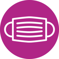 Face covering or mask icon (purple)