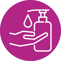 Hand sanitiser icon (purple)