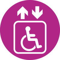 Disabled level access lift icon (purple)